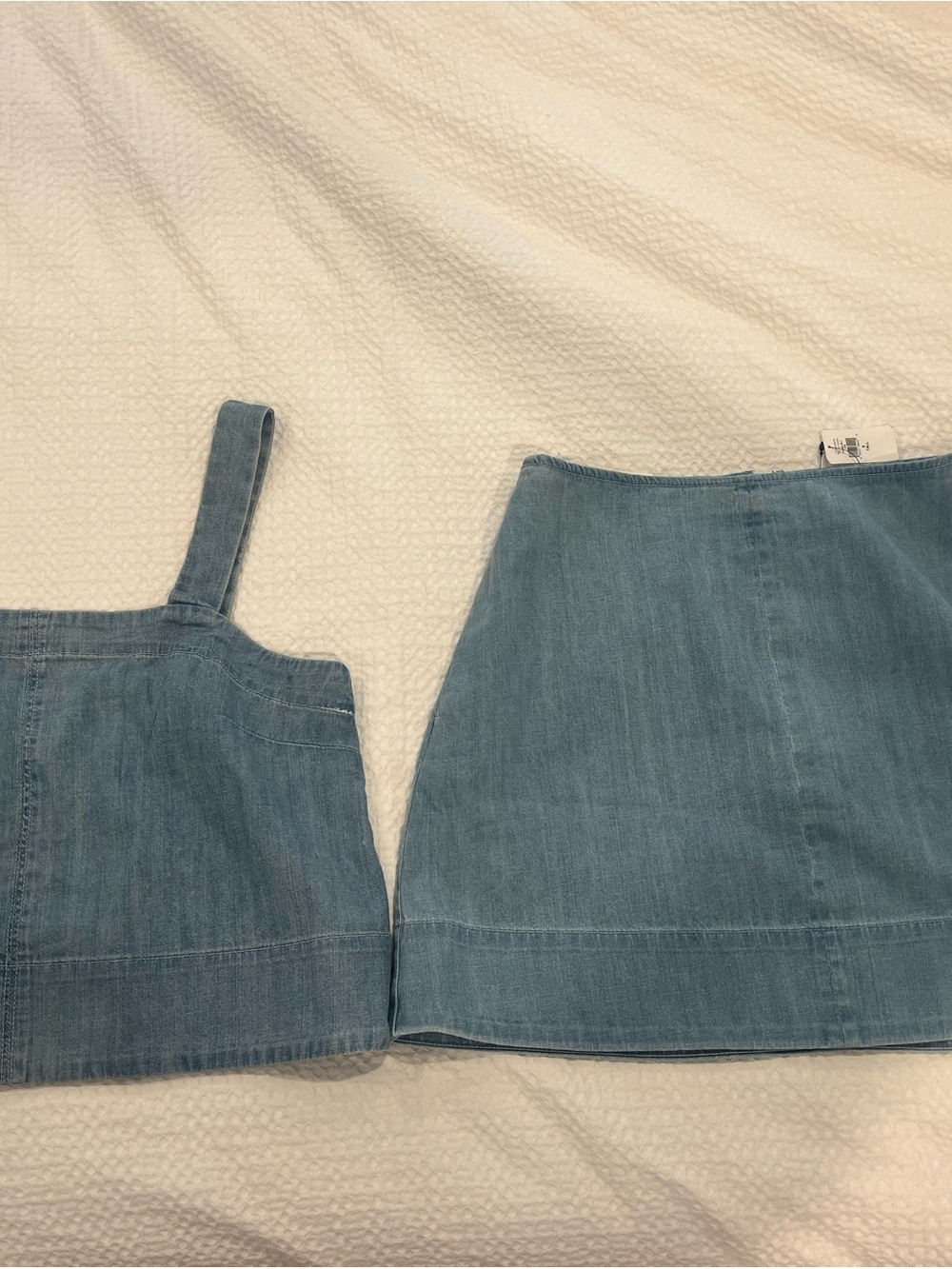 Banana Republic Factory Light Blue Denim Mini Skirt and Tank set